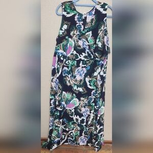Sandra Darren Women's Floral Sleeveless Maxi Dress Size 2X